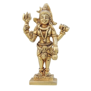 Brass Shiv Ji God Idol Statue - 2.6 x 1 x 4.5 Inch Brass Figurine
