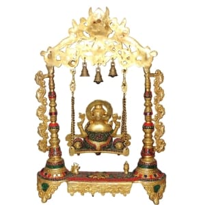 Brass Showpiece Stone Ganesh Ji God Idol Statue - 17.5*5*26.5 Inch (BS1373 D)