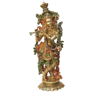 Brass Showpiece Krishna Statue - 9*7.5*25.5 Inch (BS1379 K)