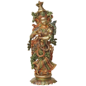 Brass Showpiece Radha Statue - 9*7.3*24.7 Inch (BS1379 R)
