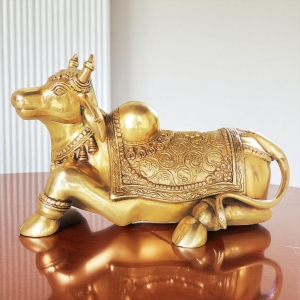 Brass Showpiece Nandi God Idol Statue - decorative statue