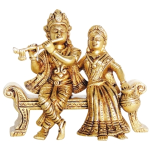 Brass Showpiece Radha Krishna God Idol Statue - 6*2.5*4 Inch (BS1385 B )