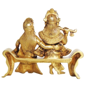 Brass Showpiece Radha Krishna God Idol Statue - 6*2.5*4 Inch (BS1385 B )