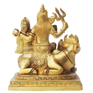 Brass Shiv Parivar God Idol Statue - 5.2 Inch x 3.5 Inch x 6 Inch