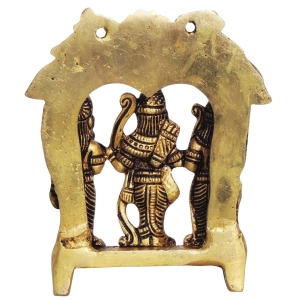 Brass Ram Darbar God Idol Statue - 3 Inch Length, 1 Inch Width, 3.5 Inch Height