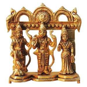 Brass Ram Darbar God Idol Statue - 7.2 x 2.5 x 7.3 Inch
