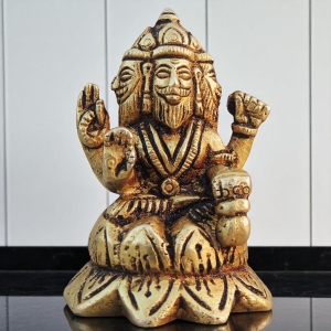 Brass Showpiece Brahma Ji God Idol Statue, brass material