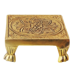 Brass Showpiece Chowki Statue - decorative brass item