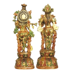 Brass Showpiece Radha Krishna Pair God Idol Statue (BS1409)