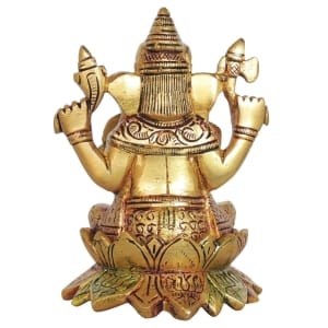 Brass Showpiece Ganesh Ji God Idol Statue - 4*3.5*5.5 Inch (BS1411 G)