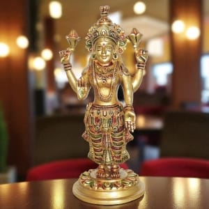 Brass Showpiece Laxmi Colour God Idol Statue - 4.5*3.5*9.3 Inch (BS1412 L )