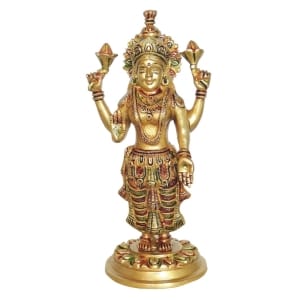 Brass Showpiece Laxmi Colour God Idol Statue - 4.5*3.5*9.3 Inch (BS1412 L )