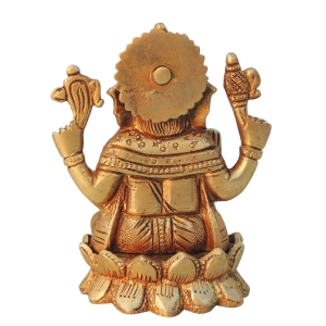 Brass Showpiece Ganesh Ji God Idol Statue - 3*2*4 Inch (BS1426 G)