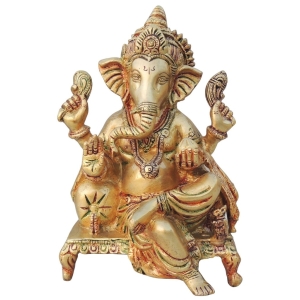 Brass Showpiece Ganesh Ji God Idol Statue - 5.5*5*8.2 Inch (BS1431 C)