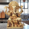 Brass Showpiece Ganesh Ji God Idol Statue - 5*2.6*6.5 Inch (BS1439 G)