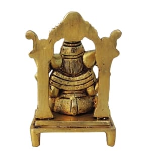 Brass Ganesh Ji God Idol Statue - 3 x 2.2 x 4.5 Inch Brass Sculpture