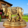 Brass Showpiece Cow with Calf LG statue decorative item