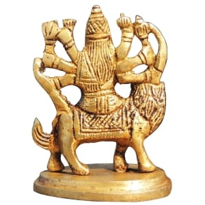 Brass Showpiece Durga Ji God Idol Statue 2.2x1.7x3 Inch
