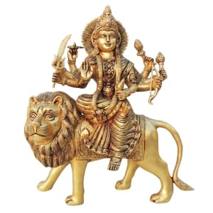 Brass Showpiece Durga Ji God Idol Statue - 14*6*16 Inch (BS1455 F)