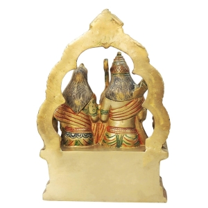 Brass Ram Seeta Ji Sitting Idol Statue 7x4x10 Inch 4.12 Kg
