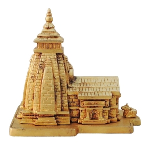 Brass Kedarnath Mandir Model Temple - 6.6 x 4 x 6.5 Inch