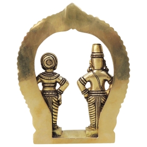 Brass Rukmini Vitthal God Idol Statue - 4.7 x 1.2 x 6 Inch