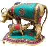 Brass Showpiece Gaye Bachadha Stone Cow with Calf