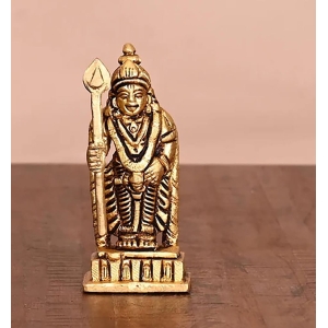 Brass Kartikeya God Idol Statue - 1.5 x 1 x 3.2 Inch, 0.18 KG