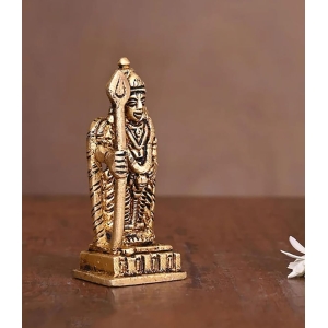 Brass Kartikeya God Idol Statue - 1.5 x 1 x 3.2 Inch, 0.18 KG