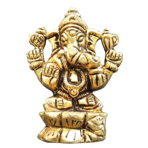 Brass Showpiece Ganesh JI God Idol Statue - 1.5*1*2.2 Inch (BS1474 G)