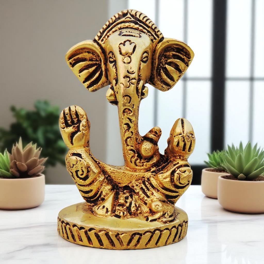 Brass Showpiece Trishul Ganesh God Idol Statue - 1.5*1.5*3 Inch (BS1481 B)