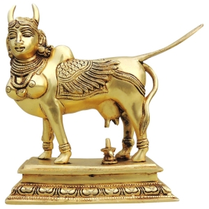 Brass Showpiece Kamdhenu Cow God Idol Statue decorative