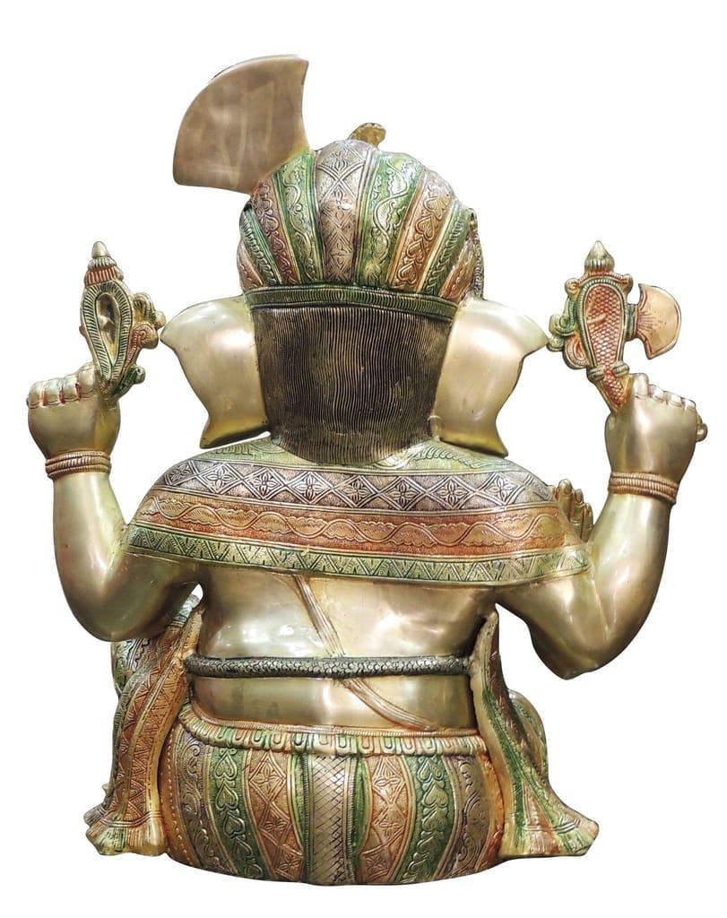 Brass Showpiece Ganesh Ji Statue Idol - brass material