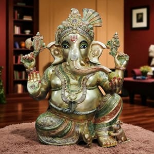 Brass Showpiece Ganesh Ji Statue Idol - brass material
