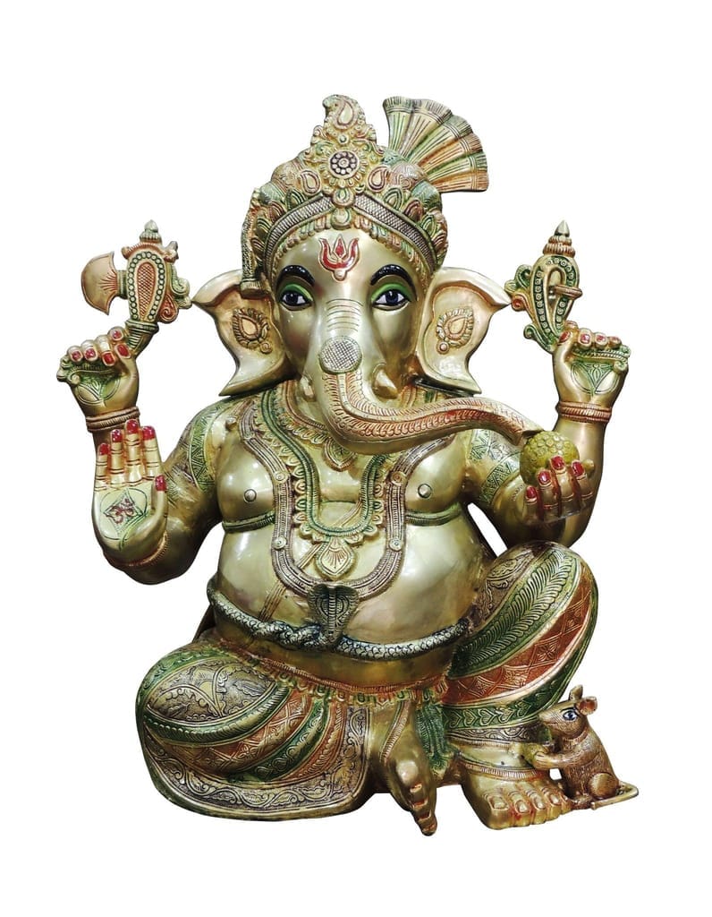 Brass Showpiece Ganesh Ji Statue Idol - brass material
