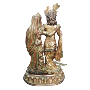 Brass Showpiece Radha Krishna on One Base idol statue - 17*12.5*29 Inch (BS1501 A)