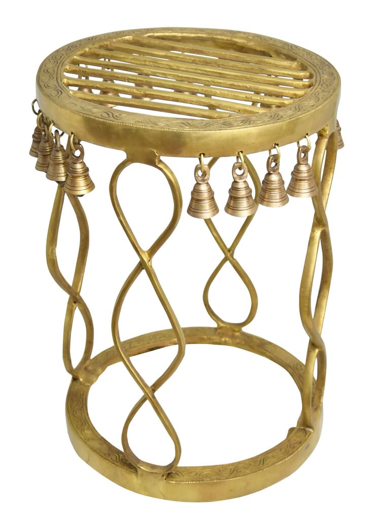 Brass Showpiece Brass Stool Statue - Chowki Stool