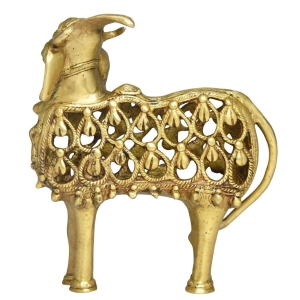 Brass Showpiece Cow & Caf Statue - 4.5*2.5*8 Inch (BS1513 A)