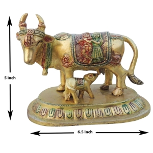 Brass Showpiece Cow With Calf Statue - 6.5*4.2*5 Inch (BS1524 D)