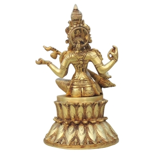 Brass Saraswati Ji God Idol Statue - 8.5 x 7 x 14 Inch, 7.40 Kg
