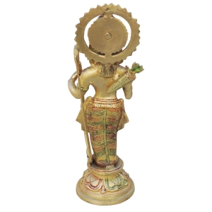 Brass Ram Ji Statue Idol - 4 Inch Width, 13 Inch Height, Brass Material