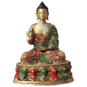 Brass Buddha Ji God Idol Statue - 5.5 x 3.5 x 7.5 Inch, Brass Material