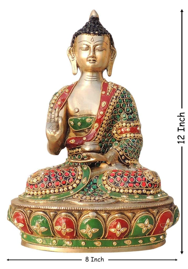 Brass Showpiece Buddha Ji God Idol Statue, brass