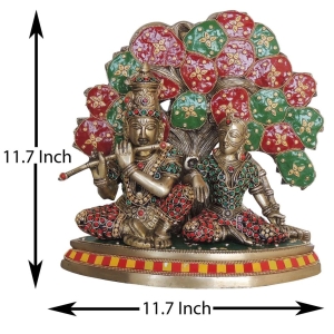 Brass Showpiece Radha Krishna with Tree God Idol Statue - 11.7*4.7*11.7 inch (BS1548 E)