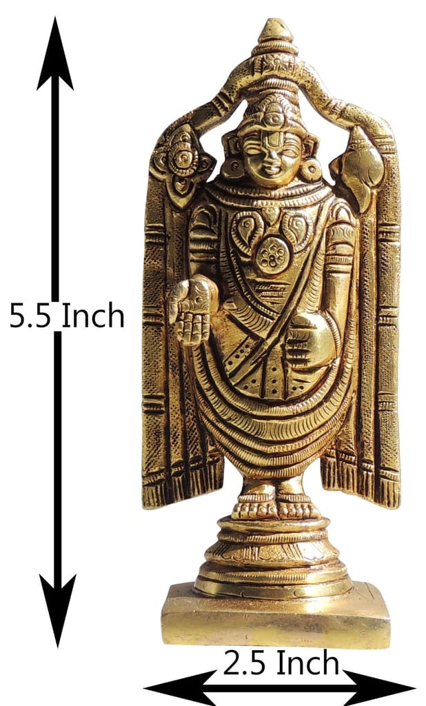 Brass Showpiece Tirupati Bala Ji God Idol Statue 2.5 Inch