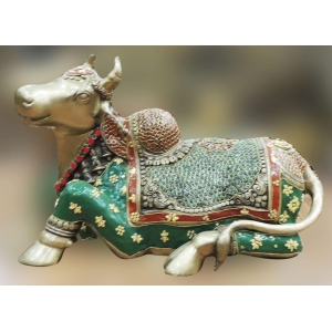 Brass Showpiece Nandi God Idol Statue - decorative statue