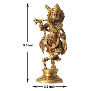 Brass Showpiece Krishna Ji God Idol Statue - 3.5*3*9.5 Inch (BS1574 K)