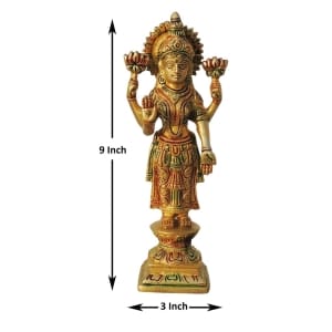 Brass Showpiece Laxmi Colour God Idol Statue - 3*2.2*9 Inch (BS1575 L )