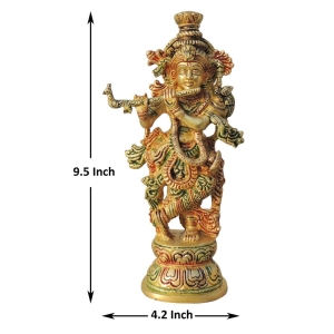 Brass Showpiece Krishna Ji God Idol Statue - 4.2*2.2*9.5 Inch (BS1577 K)