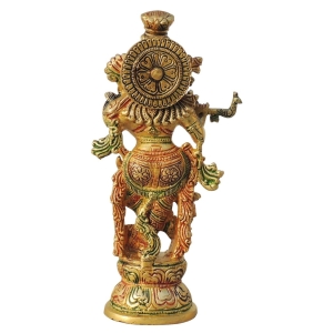Brass Showpiece Krishna Ji God Idol Statue - 4.2*2.2*9.5 Inch (BS1577 K)